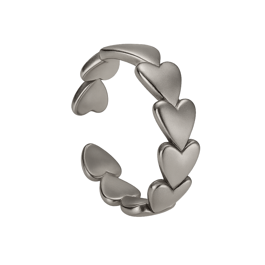 Verstellbarer Ring, Herzform - Blume Ideal