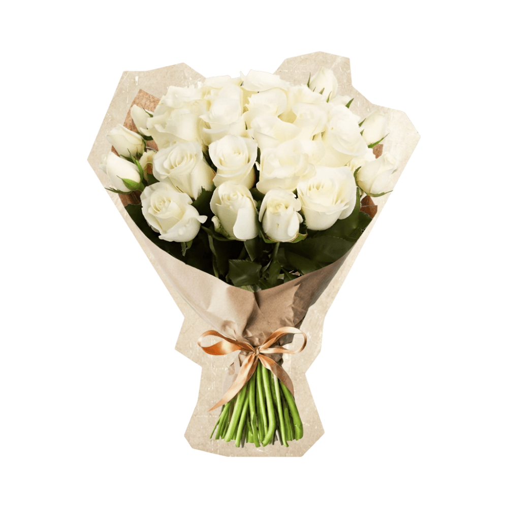 60 weiße Rosen - Blume Ideal