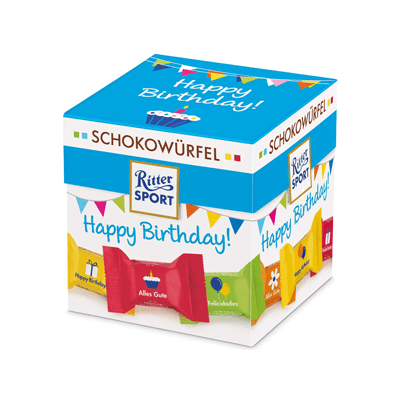 Happy Birthday Schokowürfel - Blume Ideal