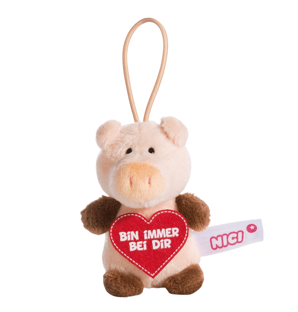 Nici – Loop Anhänger Schwein (8 cm) - Blume Ideal